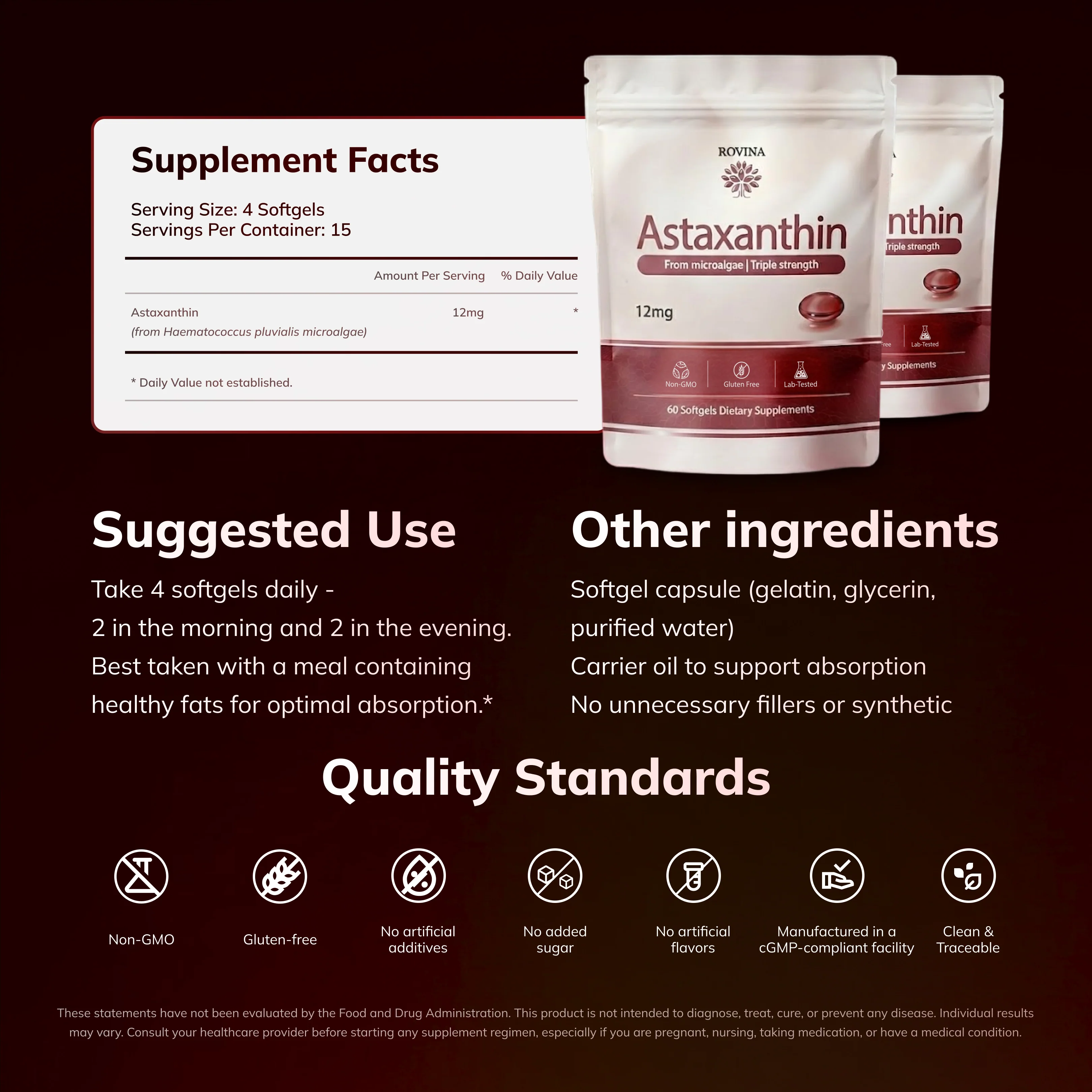 Rovina Astaxanthin | 12MG softgels - Image 12